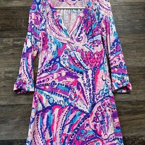 Lilly Pulitzer Pink and Purple Long Sleeve Dress